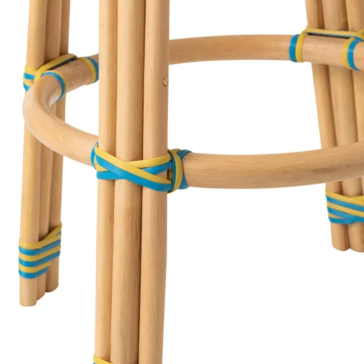Tabouret de jardin en rotin tressé