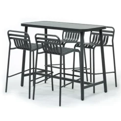 Tabouret extérieur haut avec dossier