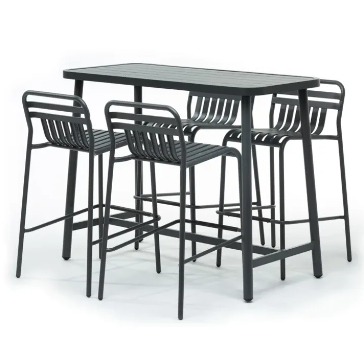 Tabouret extérieur haut avec dossier