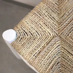 Tabouret Marocain blanc en bois