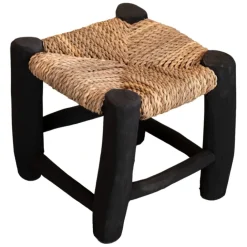 Tabouret marocain noir en bois