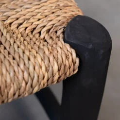 Tabouret marocain noir en bois