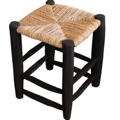 Tabouret marocain noir en bois