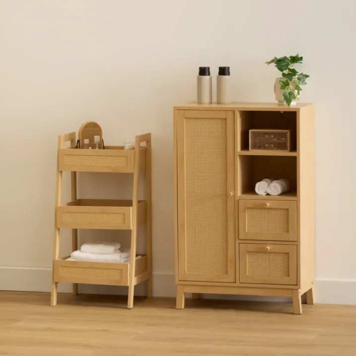 Étagère de rangement 3 niveaux avec paniers intégrés
