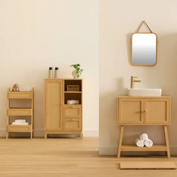 Étagère de rangement 3 niveaux avec paniers intégrés