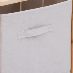Étagère de rangement 2 niveaux avec boîtes tissu