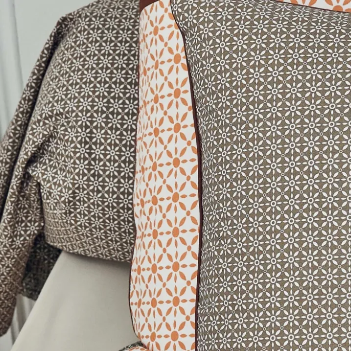 Taie de traversin en percale au style graphique