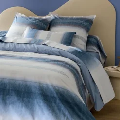 Taie de traversin percale de coton dégradé rayé