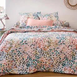 Taie de traversin percale de coton 80 fils motif floral