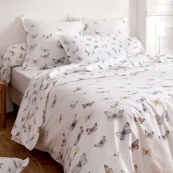 Taie de traversin percale de coton 80 fils motif papillons