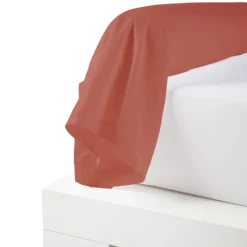 Taie de traversin percale de coton piquée unie