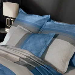 Taie de traversin satin de coton géométrique