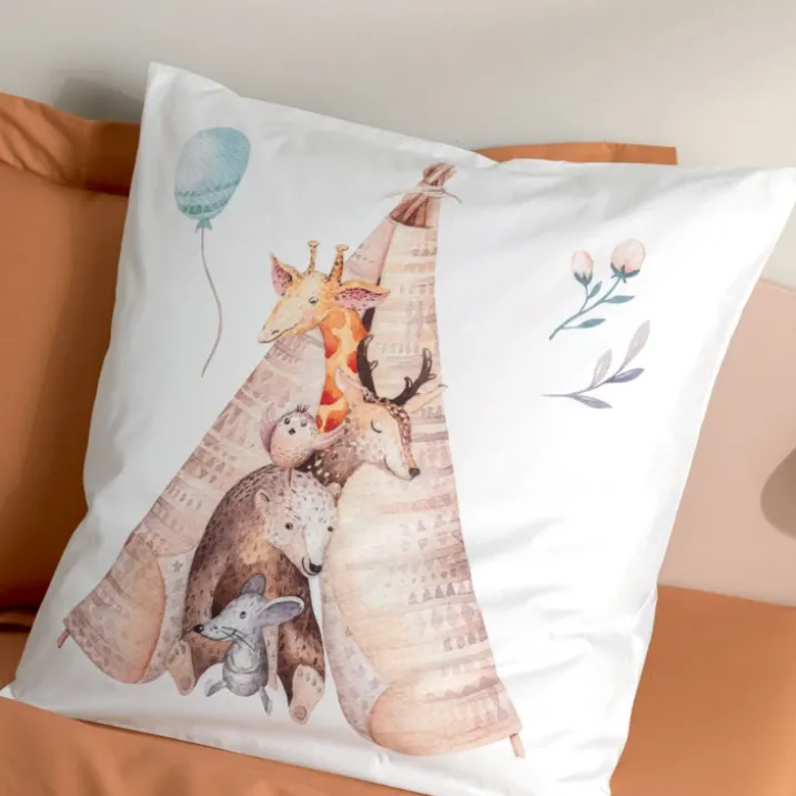 Taie d'oreiller animaux de la forêt