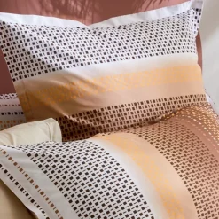 Taie d'oreiller esprit géométrique en coton