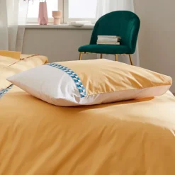 Taie d'oreiller percale avec galon