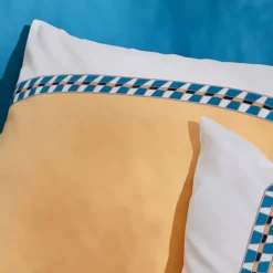 Taie d'oreiller percale avec galon