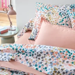 Taie d’oreiller percale de coton 80 fils motif floral