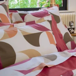 Taie d’oreiller percale de coton géométrique