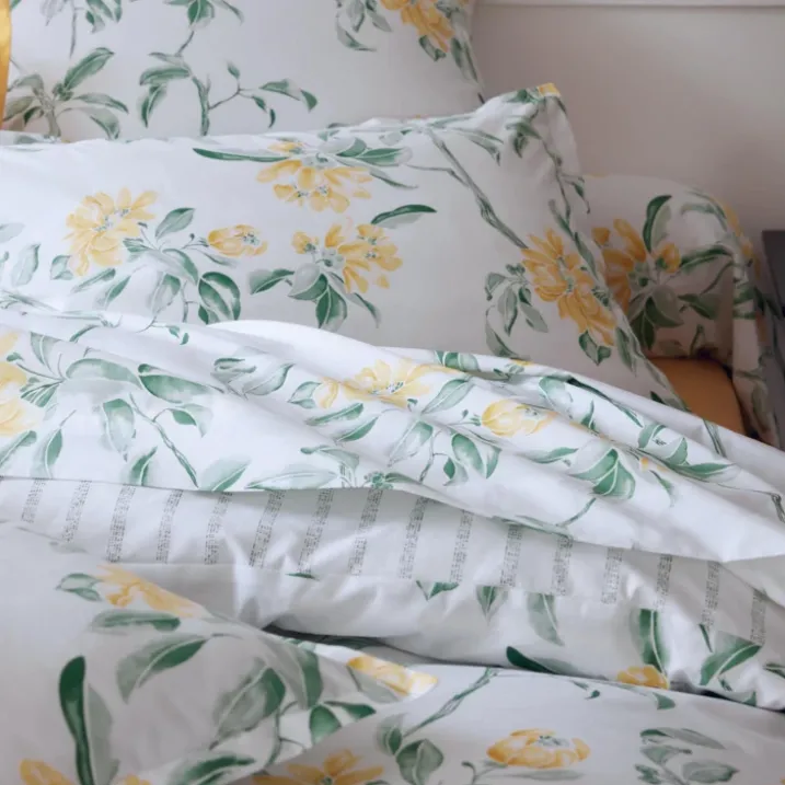 Taie d’oreiller percale de coton floral