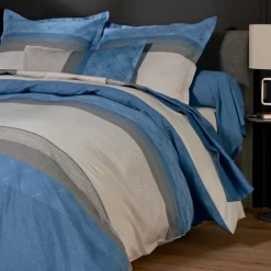 Taie d’oreiller satin de coton géométrique