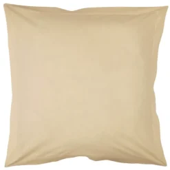 Taie d'oreiller unie avec point bourdon ton sur ton 