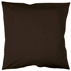 Taie d'oreiller unie avec point bourdon ton sur ton 