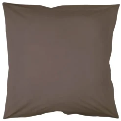 Taie d'oreiller unie avec point bourdon ton sur ton 
