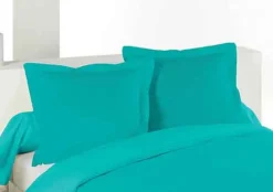 Taie d'oreiller unie en coton