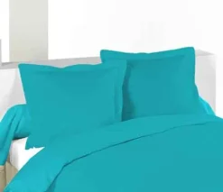 Taie d'oreiller unie en coton