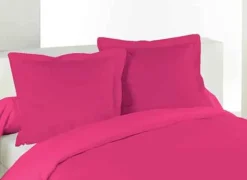 Taie d'oreiller unie en coton