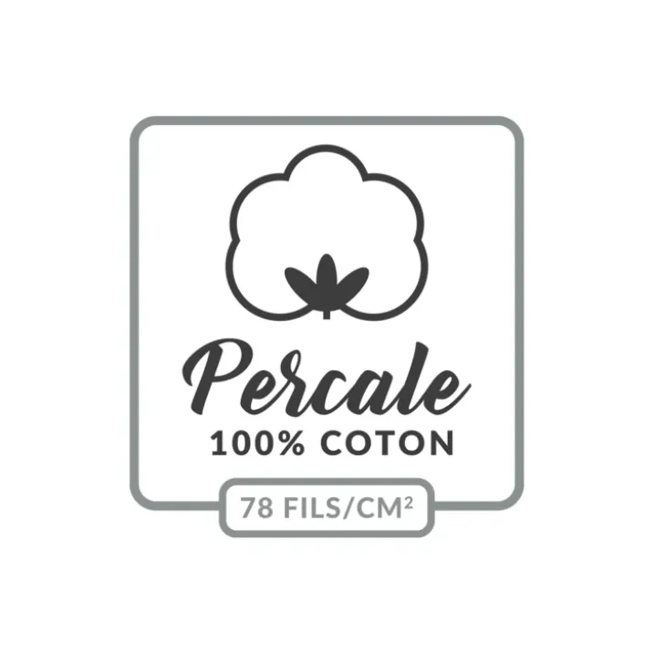 Taie d'oreiller volant plat 100% percale de coton ORIGINE