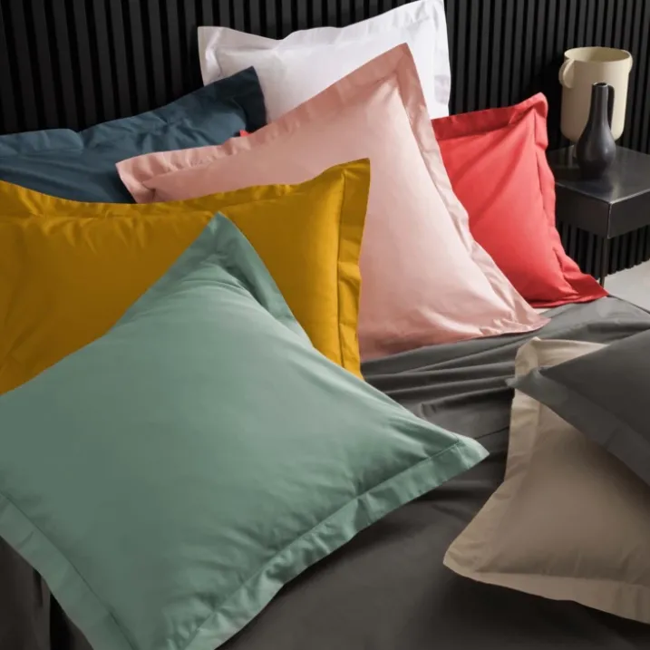 Taie d'oreiller volant plat 100% percale de coton ORIGINE