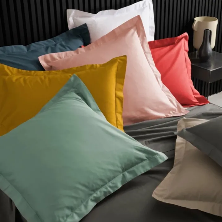 Taie d'oreiller volant plat 100% percale de coton ORIGINE