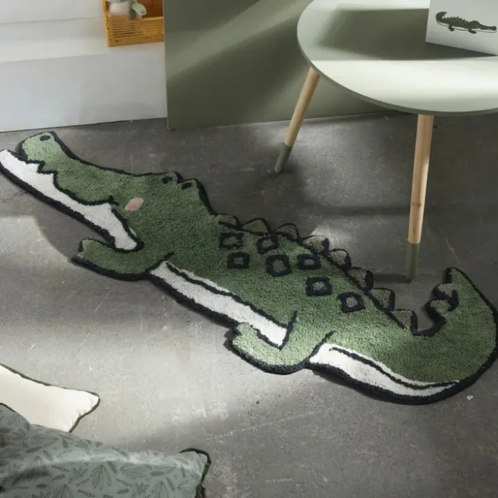 Tapis crocodile en coton tufté