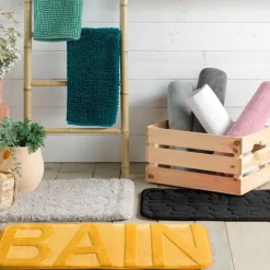 Tapis de bain en microfibre absorbante à picots