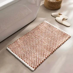 Tapis de bain en polycoton chenille ultra-absorbant