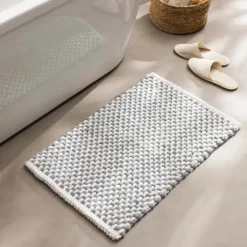 Tapis de bain en polycoton chenille ultra-absorbant