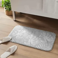 Tapis de bain imprimé feuilles