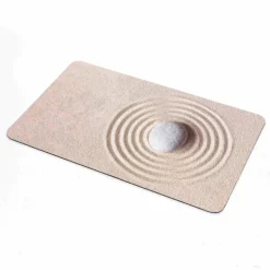 Tapis de bain ultra-absorbant imprimé sable antidérapant