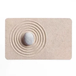Tapis de bain ultra-absorbant imprimé sable antidérapant
