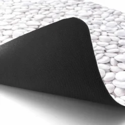 Tapis de bain ultra-absorbant imprimé galet antidérapant