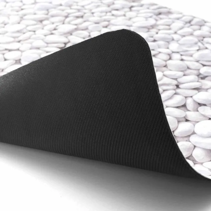 Tapis de bain ultra-absorbant imprimé galet antidérapant