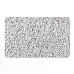 Tapis de bain ultra-absorbant imprimé galet antidérapant