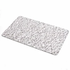 Tapis de bain ultra-absorbant imprimé galet antidérapant
