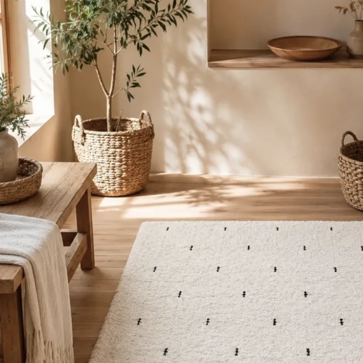 Tapis de couloir 100% coton traits