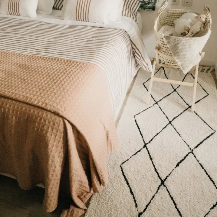 Tapis de couloir lavable bereber beige