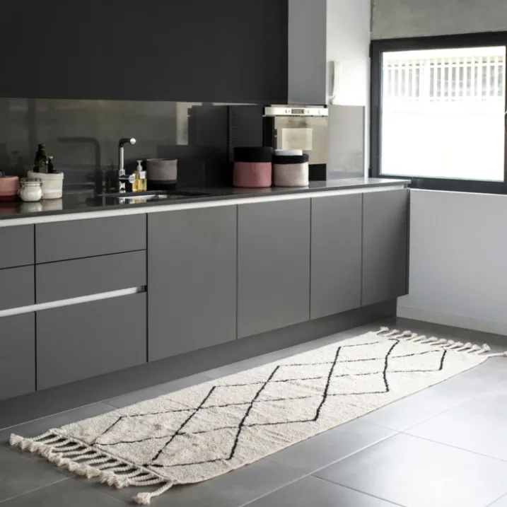 Tapis de couloir lavable bereber beige