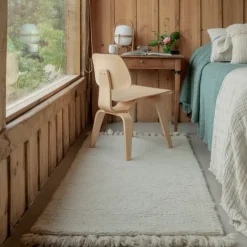 Tapis de couloir lavable en laine koa grès