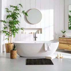 Tapis de douche caillebotis en bambou