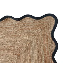 Tapis de salon tressé avec finition ondulée